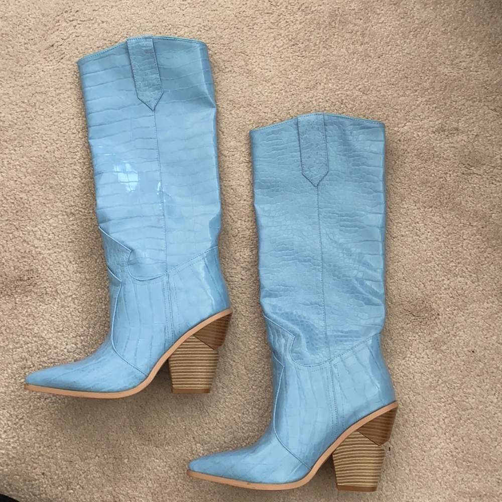 Electric Blue fun cowboy cowgirl boots